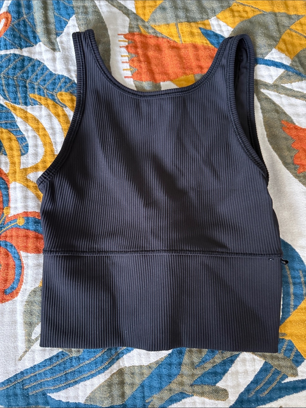 lululemon athletica Black Ribbed Crop Tank